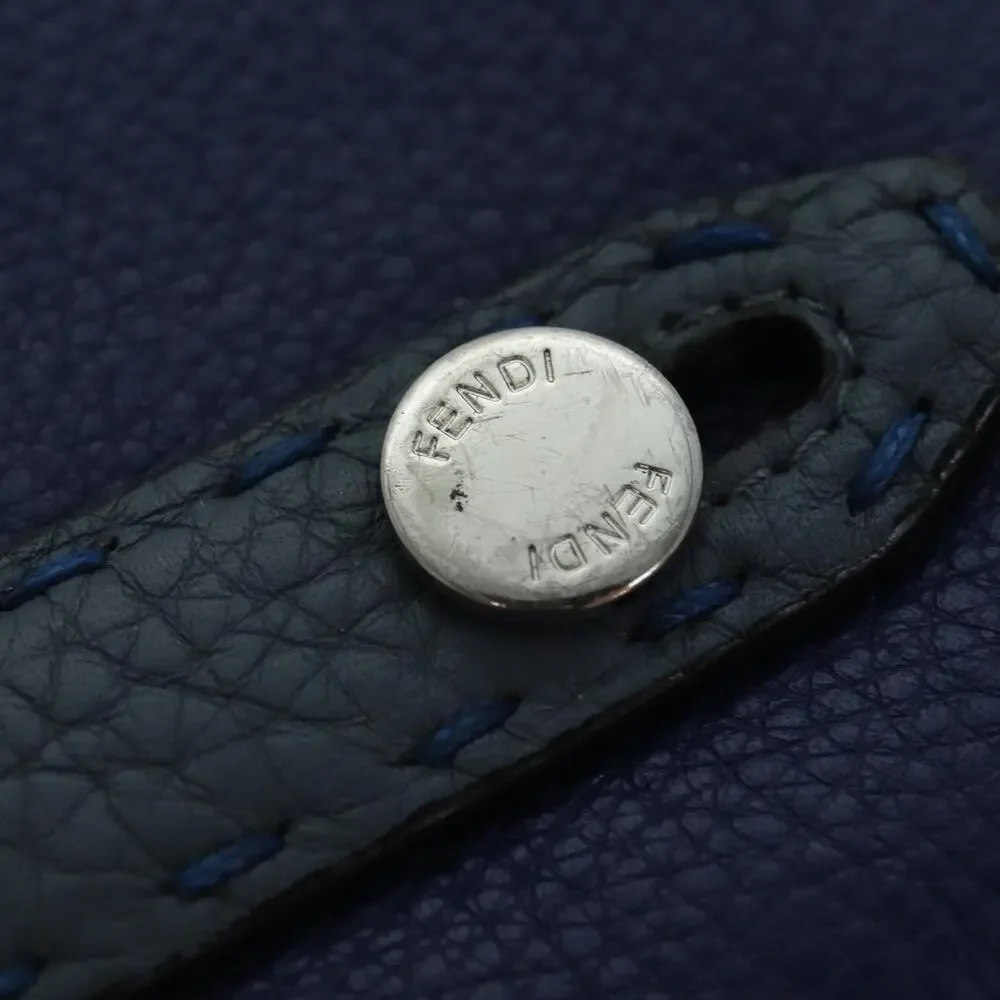 Fendi Leather Clutch Bag Blue